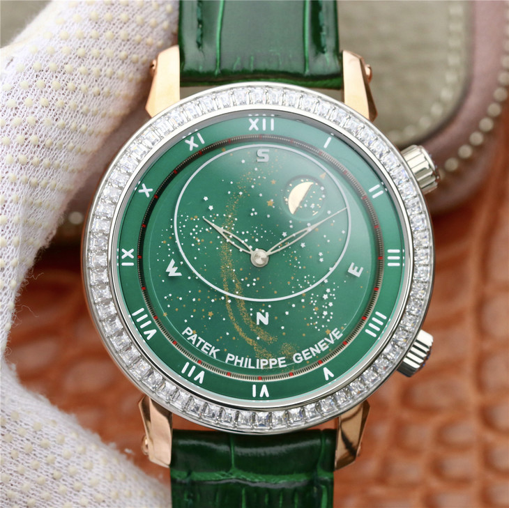 百达翡丽星空5102绿色面镶钻版手表价格及图片- 奢表库