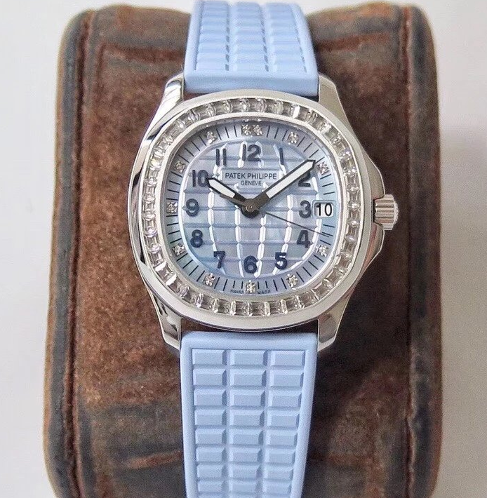 PPF百达翡丽AQUANAUT系列蓝盘镶钻自动机械女士手表 独家定制版CAL.324机芯