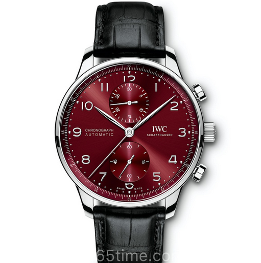 万国葡萄牙系列葡计iw371616桃红背透皮带男士计时机械手表 万国新款