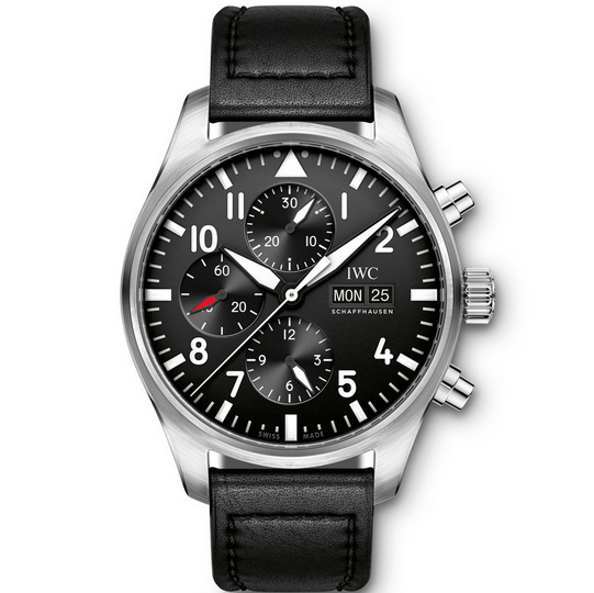 ZF万国飞行员计时系列iw377709黑盘皮带男士机械手表 一比一复刻