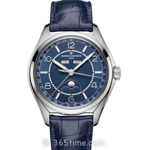 ZF厂江诗丹顿伍陆之型系列4000E/000A-B548蓝盘月相皮带男士自动机械手表