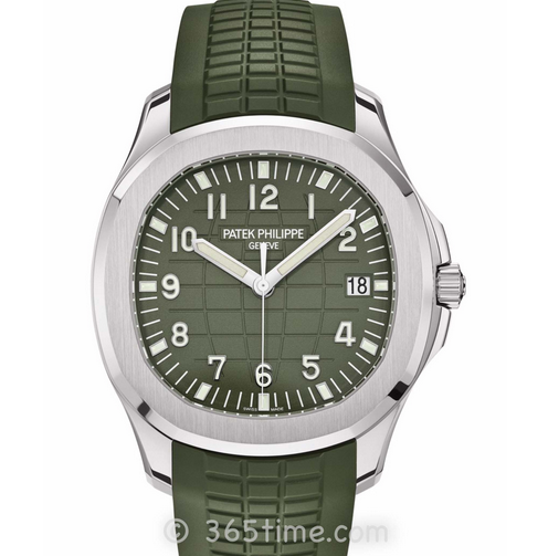 ZF厂百达翡丽手雷5168G绿盘超薄胶带男士自动机械手表 精钢版