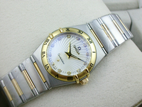 欧米茄星座系列女士手表贝壳表面18K金两针钻石刻度（多颜色）