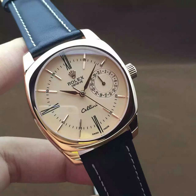 劳力士(ROLEX)切利尼系列 3位日历指针显示 瑞士全自动机械 皮带男士腕表