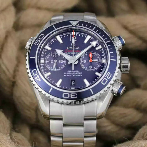 欧米茄海马系列潜水双秒盘男士机械手表