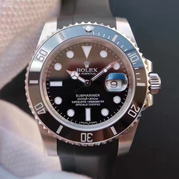 劳力士黑水鬼黑鬼v7版SUB潜航者系列116610LN胶带款，男士手表。