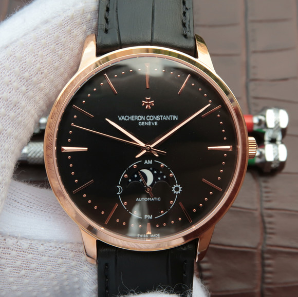 江诗丹顿传承81180超薄月相系列机械男士手表