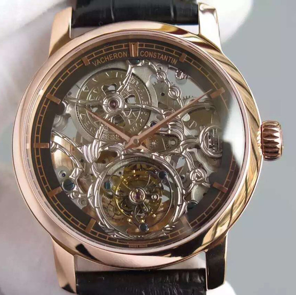 江诗丹顿  传承89010系列缕空雕花真飞轮机械男士手表