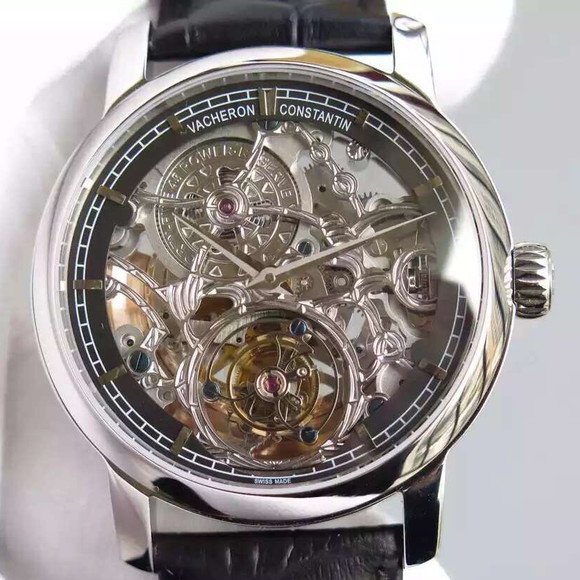 江诗丹顿  传承89010系列缕空雕花真飞轮机械男士手表