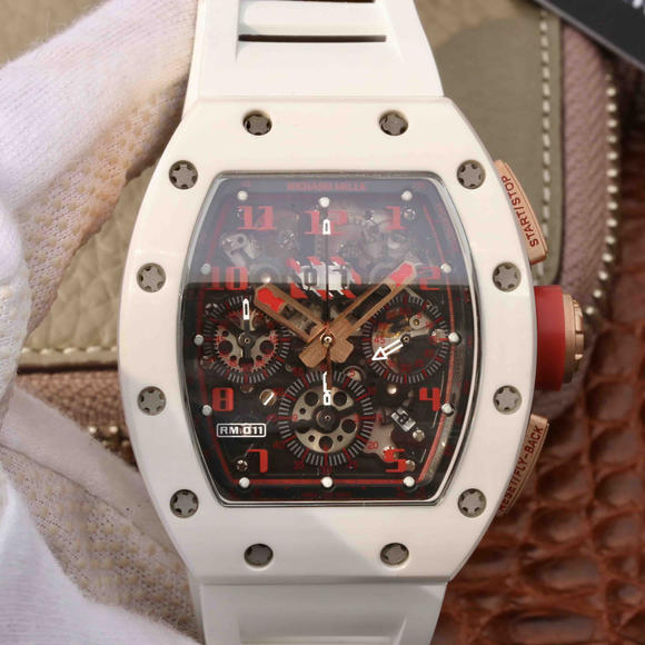 KV理查德米勒RM-011白色陶瓷限量款计时功能男士机械手表 高端品质