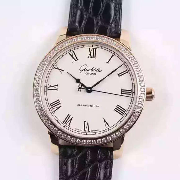 FK格拉苏蒂参议员系列1-39-59-01-02-04男士机械手表 玫瑰金镶钻版