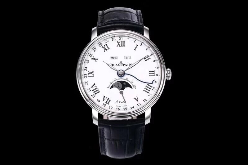 OM 新品宝珀villeret经典系列6639月相显示 自制6639机芯 全功能男士手表