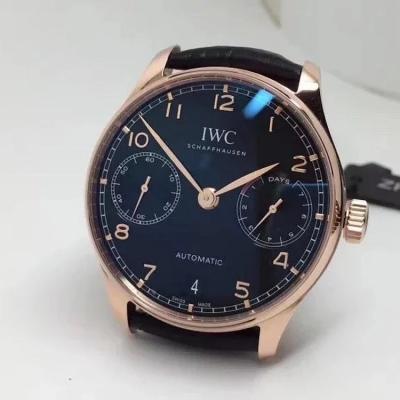 ZF厂万国葡萄牙系列葡七iw500704玫瑰金黑面手表