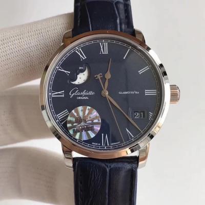 【GF终极版】格拉苏蒂原创议员大日历月相腕表100-04-32-12-04 男士手表