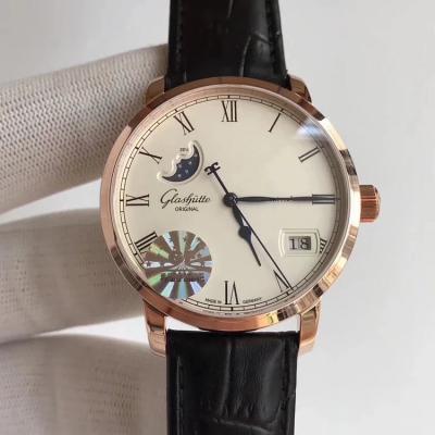 【GF终极版】格拉苏蒂原创议员大日历月相腕表100-04-32-12-04 男士手表