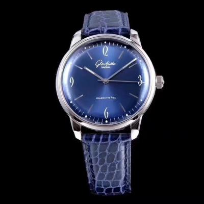 gf厂顶级复刻格拉苏蒂复古系列蓝面机械男士皮带手表 【独凡表行】一比一复刻
