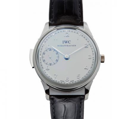 万国葡萄牙IW524204机械男士手表，银白刻度/金色刻度。