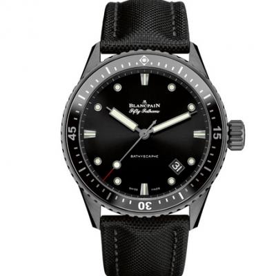 GF厂宝珀五十浔5000-0130-B52-B男士机械黑色手表 新款顶级复刻表