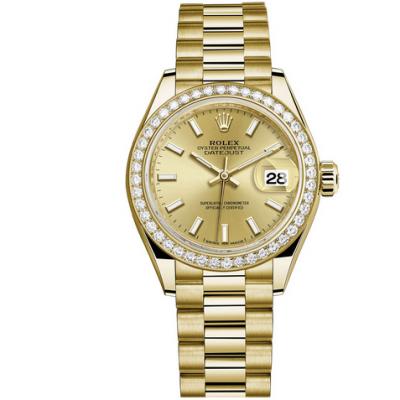 高仿劳力士日志系列279138RBR-0014女士机械手表 镶钻18k金手表