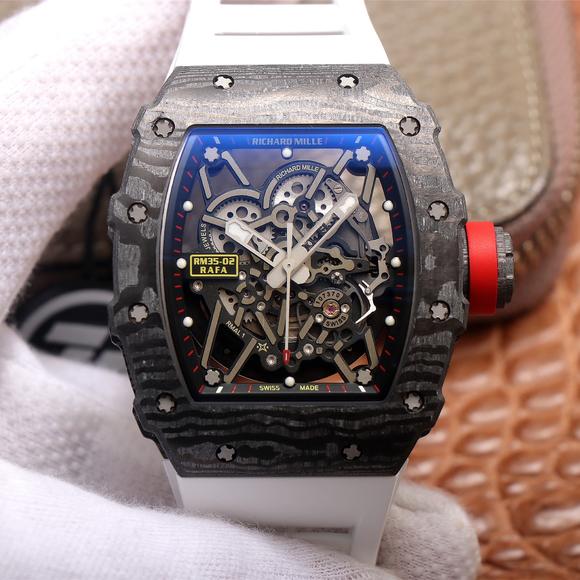 ZF理查德?米勒RM035男士机械手表,碳纤维,白色胶带 【独凡表行】一比一复刻