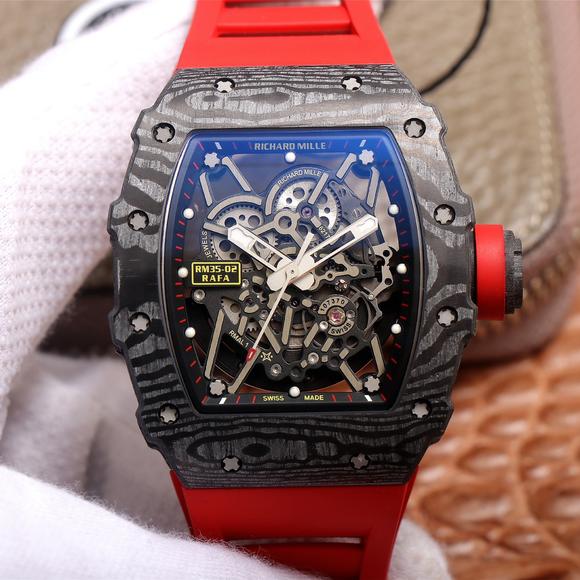 ZF理查德?米勒RM035男士机械手表,碳纤维,红色胶带 【独凡表行】一比一复刻