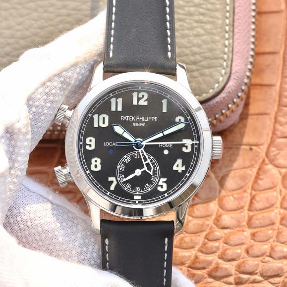 GR百达翡丽5524飞行家旅行时间腕表系列,皮带表,自动机械机芯,男士手表