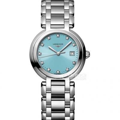 浪琴优雅系列L8.122.4.90.6冰蓝色盘搭载原装瑞士L129石英机芯30MM女士手表
