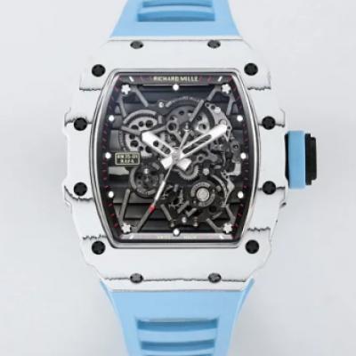 BBR厂理查德米勒男士系列RM 35-01镂空盘浅蓝表带搭载RMUL3镂空一体机芯男士腕表