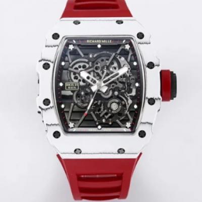 BBR厂理查德米勒男士系列RM 35-01碳纤维红色橡胶表带搭载RMUL3镂空一体机芯男士腕表