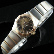 瑞士欧米茄OMEGA星座石英双鹰18K玫瑰金超薄女士手表