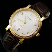 瑞士百达翡丽Patek Philippe皮带手表 原装全自动机械皮带男表 18K金手表 瑞士机芯